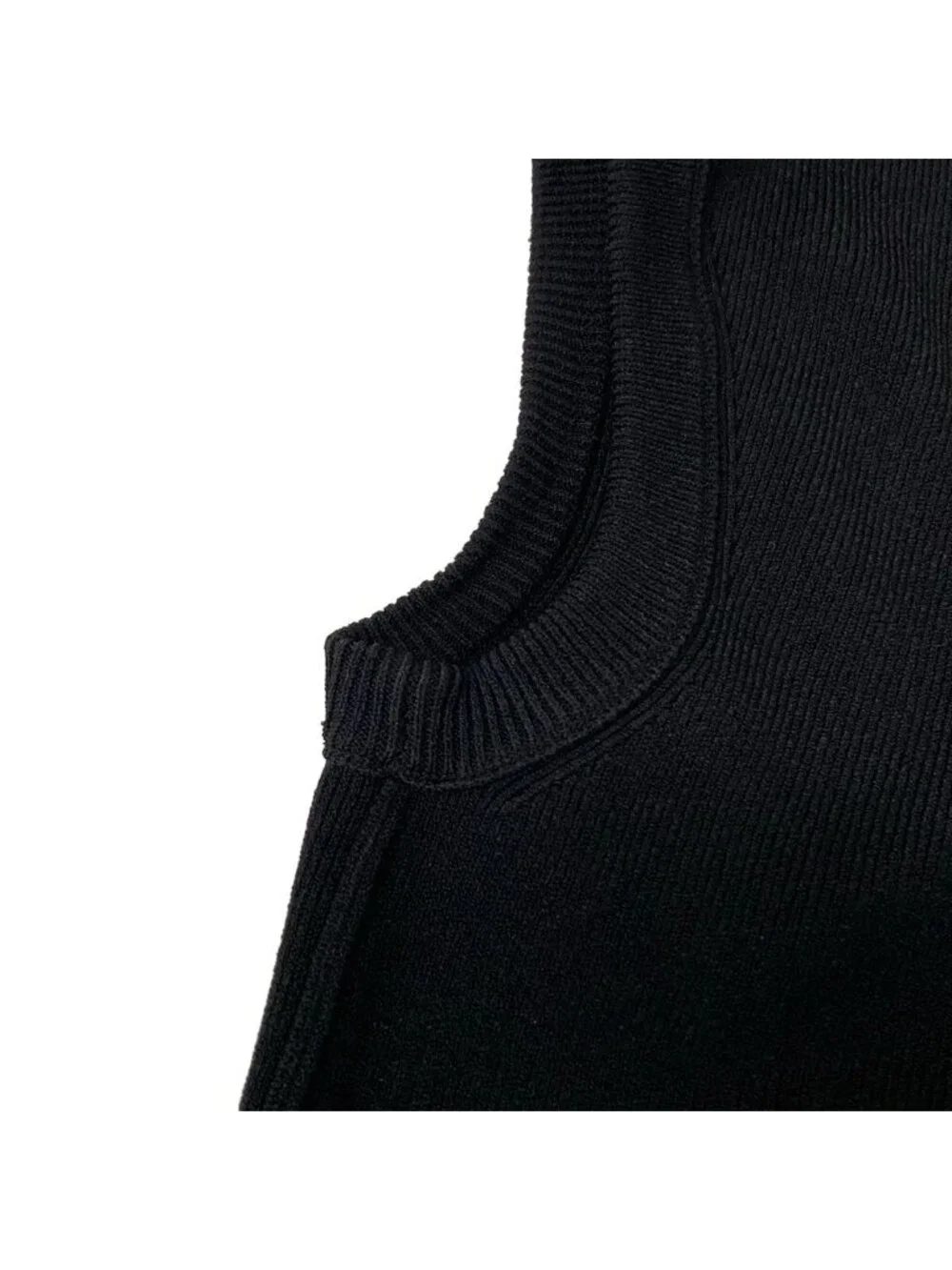 Louis Vuitton Dress Dlq Black White Navy Crew Neck Sleeveless Knee-length M
